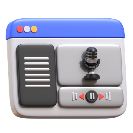 Podcast-Bearbeitung  3D Icon