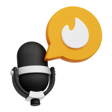 Podcast Burn  3D Icon