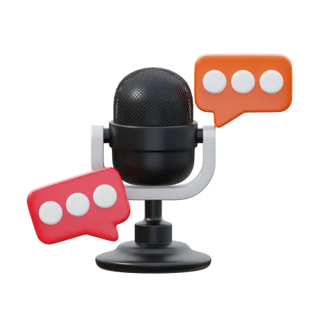 Conversa de podcast  3D Icon