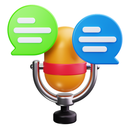 Conversa de podcast  3D Icon