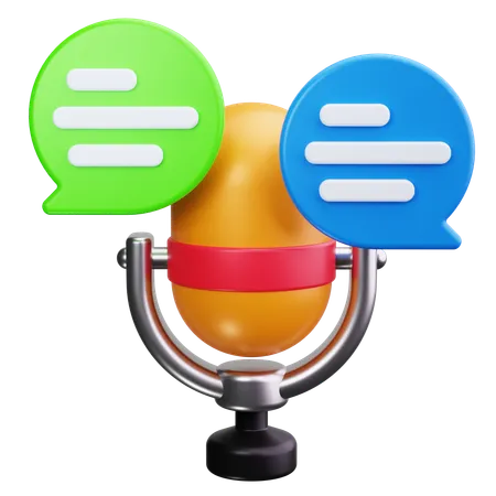 Conversa de podcast  3D Icon