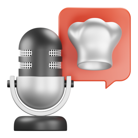 Podcast culinário  3D Icon