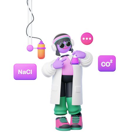 Podcast de ciencia  3D Illustration