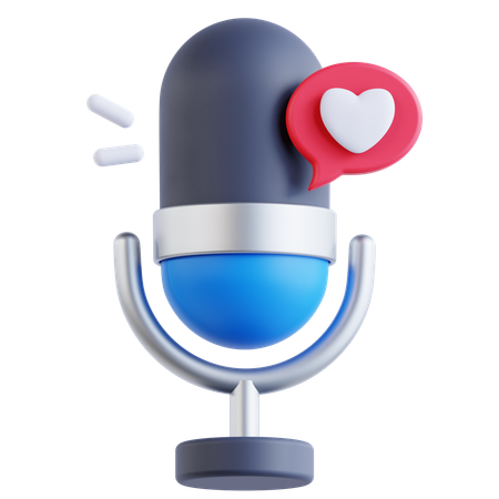 Podcast romántico  3D Icon