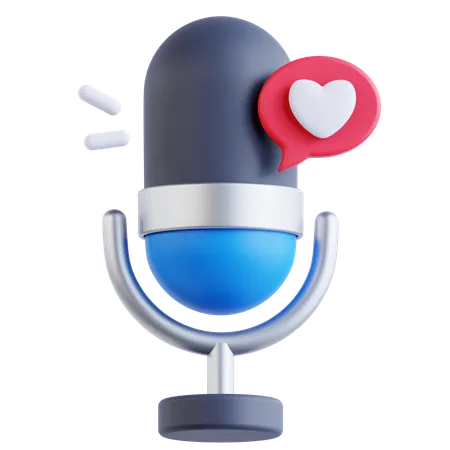 Podcast romántico  3D Icon