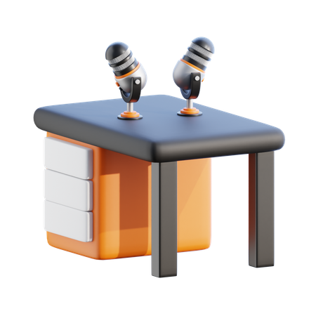 Podcast desk  3D Icon