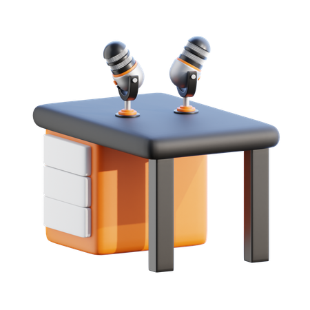 Podcast desk  3D Icon