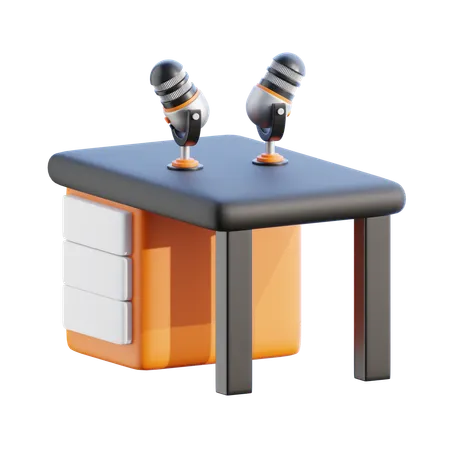 Podcast desk  3D Icon