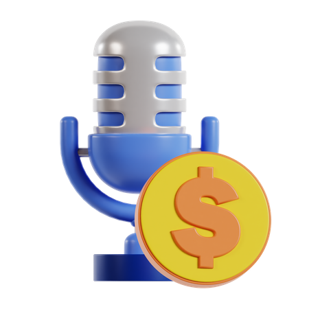 Dinero del podcast  3D Icon