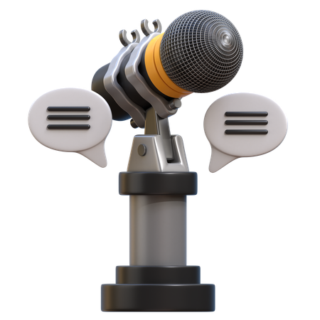 Discussion en podcast  3D Icon