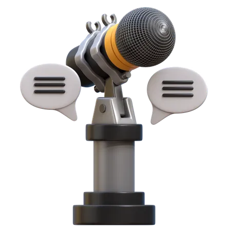 Discussion en podcast  3D Icon