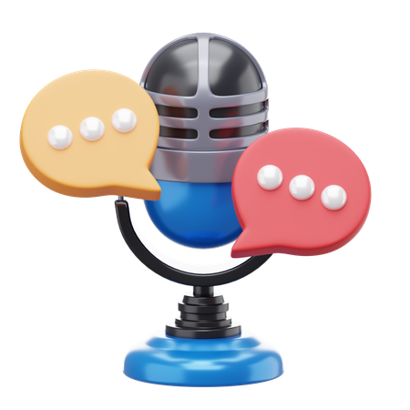 Discussion en podcast  3D Icon