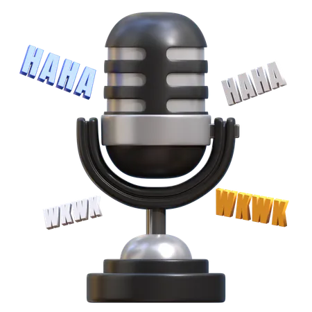 Podcast drôle  3D Icon