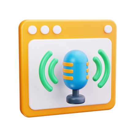 Podcast en ligne  3D Icon