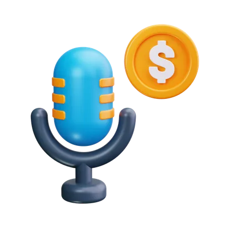 Podcast financeiro  3D Icon