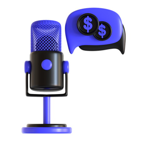 Podcast financeiro  3D Icon