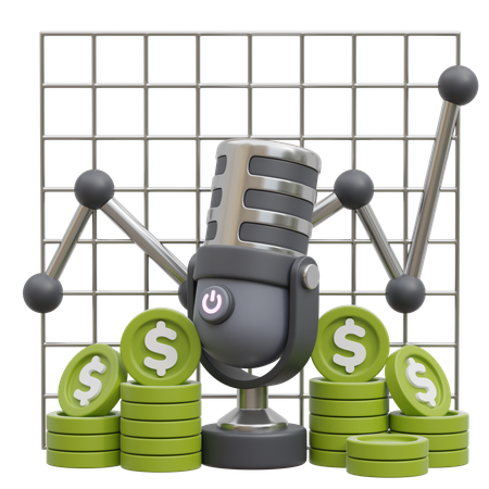 Podcast financier  3D Icon