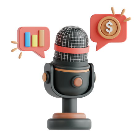 Podcast financier  3D Icon