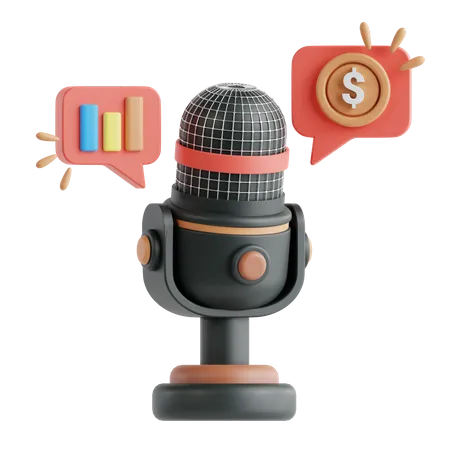 Podcast financier  3D Icon