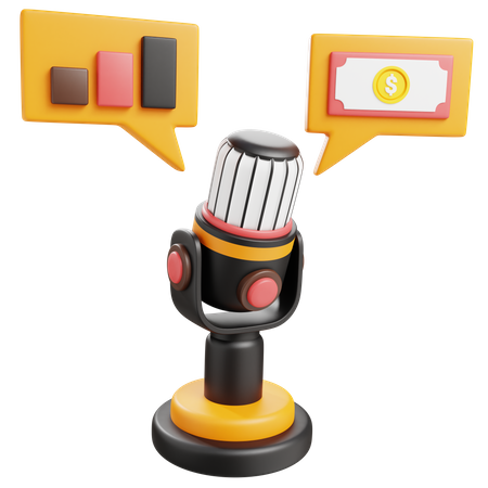 Podcast financier  3D Icon