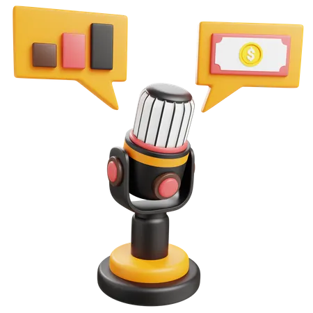 Podcast financier  3D Icon