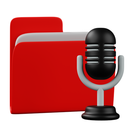 Podcast Folder  3D Icon