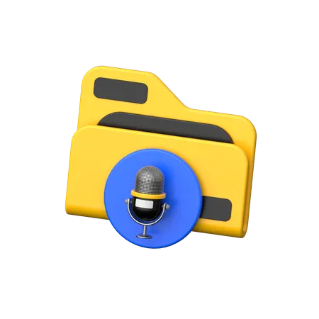 Podcast Folder  3D Icon