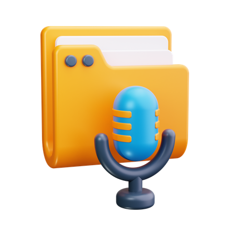 Podcast Folder  3D Icon