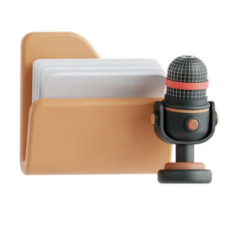 Podcast Folder  3D Icon