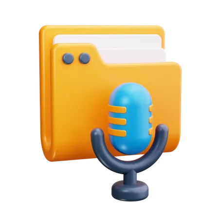 Podcast Folder  3D Icon