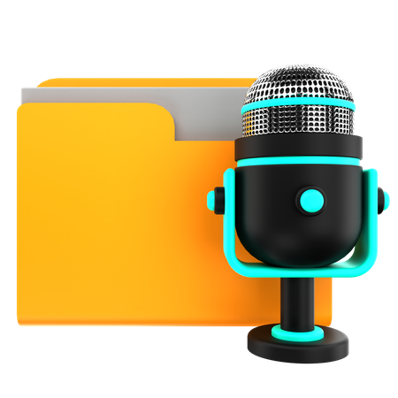 Podcast Folder  3D Icon