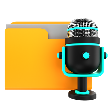 Podcast Folder  3D Icon