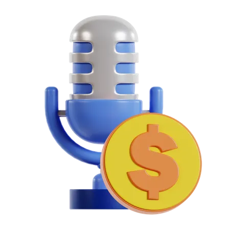 Podcast-Geld  3D Icon
