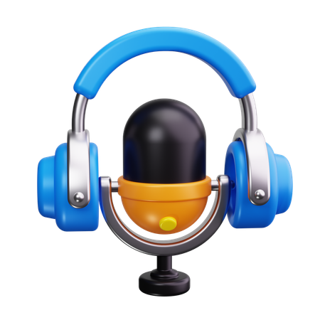 Podcast headphones  3D Icon