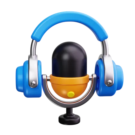 Podcast headphones  3D Icon