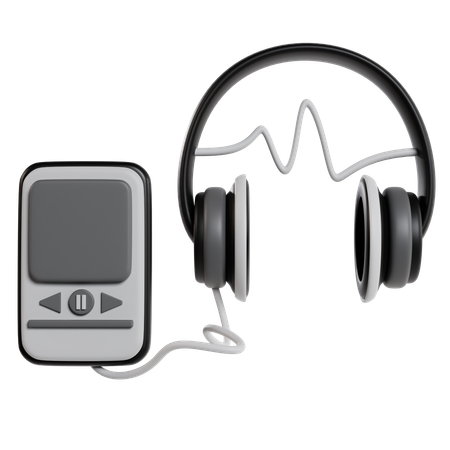 Podcast Headphones With Clip On Microphone  3D Icon
