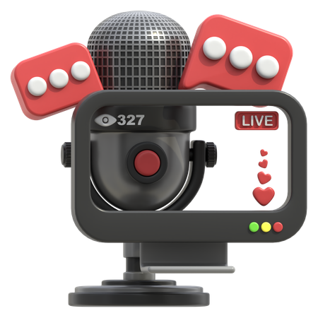 Podcast Live  3D Icon