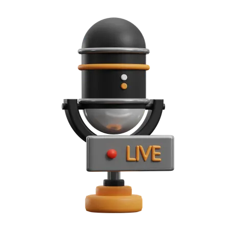 Podcast Live  3D Icon