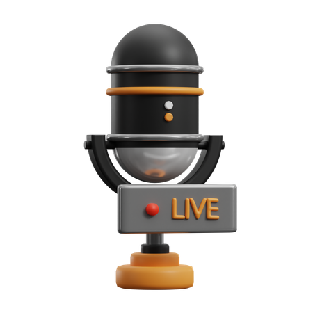 Podcast Live  3D Icon