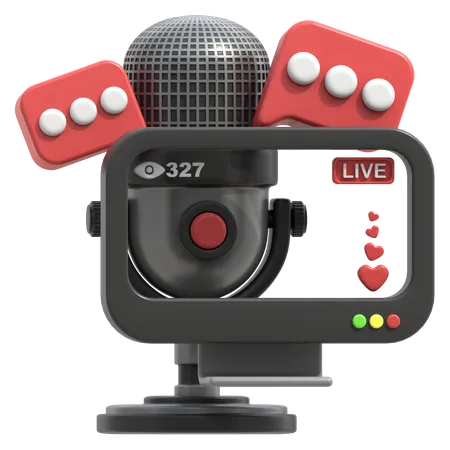 Podcast Live  3D Icon