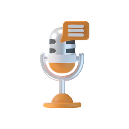 Mensaje de podcast  3D Icon