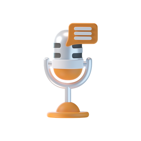 Podcast Message  3D Icon