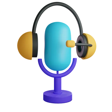 Podcast Mic  3D Illustration