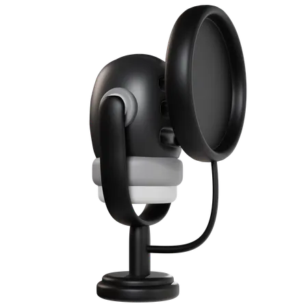 Podcast Microphone With Sound Filter  3D Icon
