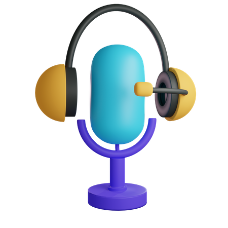 Podcast-Mikrofon  3D Illustration