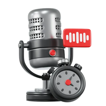 Minuterie de podcast  3D Icon