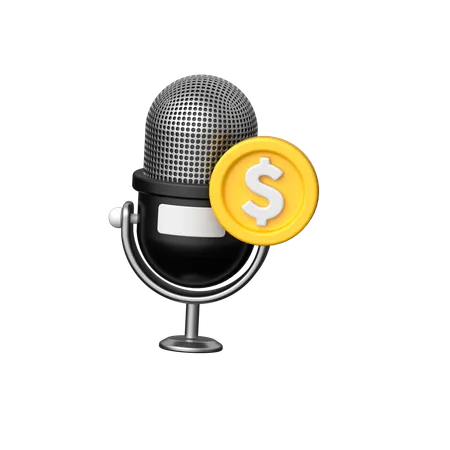 Monetarisierung von Podcasts  3D Icon