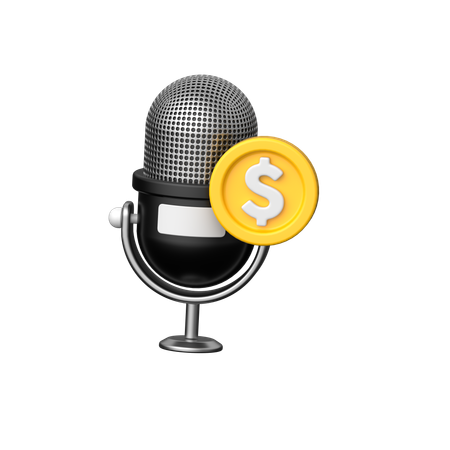 Monetização de podcast  3D Icon