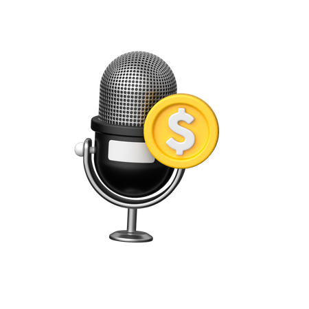 Podcast Monetization  3D Icon