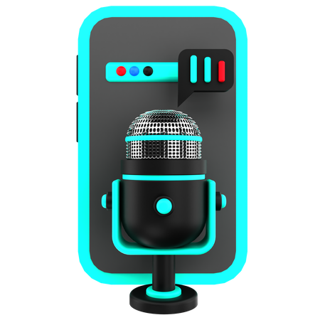 Podcast móvel  3D Icon